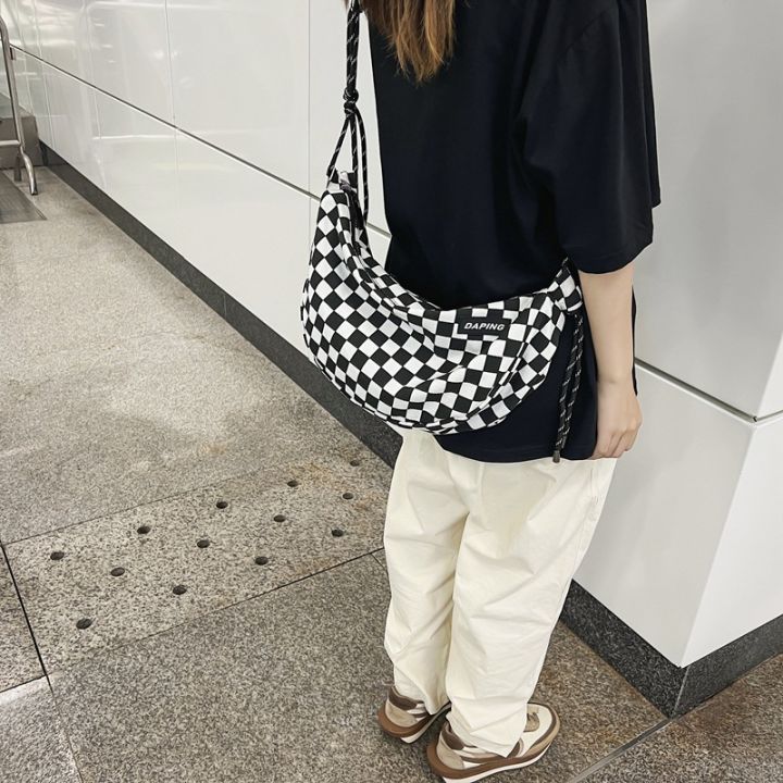 new-checkerboard-crossbody-bag-womens-class-general-bag-large-capacity-shoulder-bag-mens-fashionable-brand-functional-fan-car-bag-2023