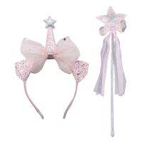 Children 39;s Horn Hair Hoop Tiara Star Magic Wand Set for Wedding Party