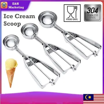 Ice Cream Scoop Set with Multiple Size Trigger Stainless Steel Cookie  Scoops 3 for Baking