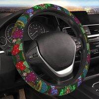 Mushrooms Steering Wheel Cover Women Green Car Stearing Wheeler Covers Universal 15 Inch Protector Auto Accessories Steering Wheels Accessories