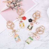 Japan Anime Rabbit Keychain For Women Cherry Blossom Key-Ring Car Bag Pendent