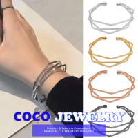 COCOJEWELRY สร้อยข้อมือแฟชั่นและเป็นที่นิยมแบบเรียบง่ายสามมิติสร้อยข้อมือกระจับน้ำห้าชั้นเทรนด์เครื่องประดับเรขาคณิตป่า