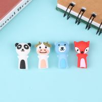 4PCS /Set Cartoon Fox Panda Pencil Cap Pencil Protection Writing Tool Extender Soft Silicone Material Escolar Papelaria