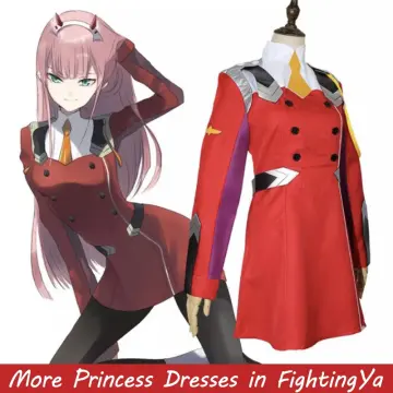 Anime DARLING in the FRANXX 02 ZERO TWO Uniform Cosplay Costume Wig Full  Set