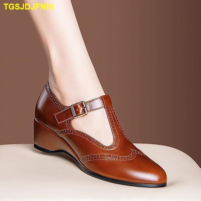 new-wedge-shoes-for-women-fashion-leather-round-toe-closed-toe-wedges-heel-high-heel-office-shoes