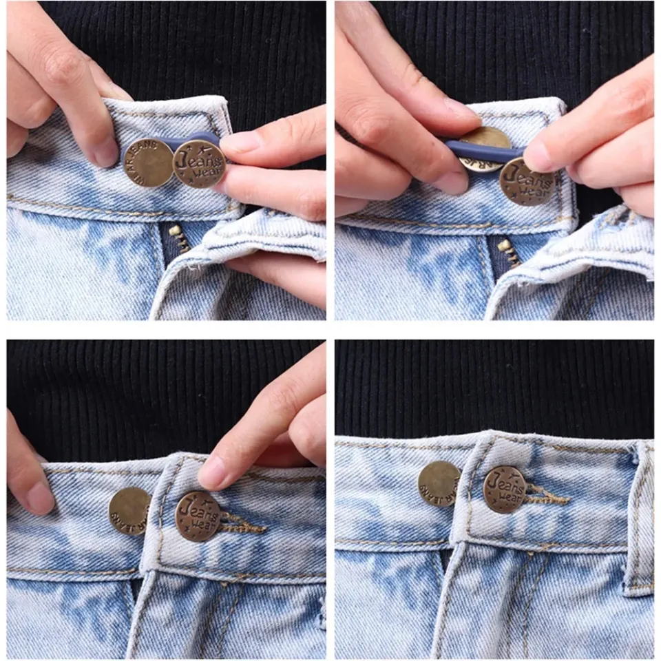 1/5/10/20pcs Metal Button Extender For Pants Jeans Free Sewing Adjustable  Retractable Waist Extenders Button Waistband Expanders