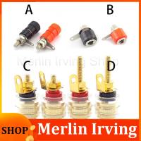 Merlin Irving Shop 4MM Banana Plug Socket jack Connector red black Thread Medium Amplifier Speaker Spade Terminal Binding Post Audio