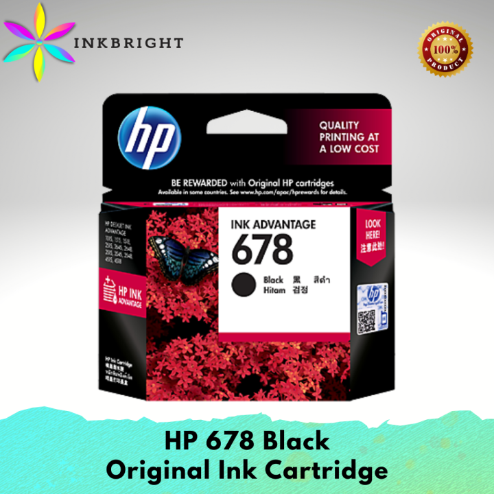 HP 678 Black ORIGINAL Ink Cartridge (678B HP678B) Lazada PH