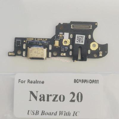 Novaphopat ดั้งเดิมสำหรับ Realme Narzo 10 20 30 10A Pro 4G 5G ไมโครโฟนช่องเสียบชาร์จแท่นชาร์ท USB บอร์ดสายเคเบิลงอได้