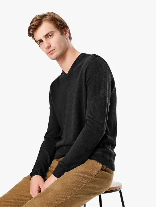 M&S Sweater Pria Cashmilon V-Neck Jumper Lazada Indonesia