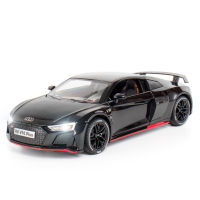 (บรรจุกล่อง) 1:24 Audi R8โมเดลรถสปอร์ตอัลลอยด์จำลองดึงกลับพร้อมเสียงและแสงของเล่น Chenghai ผลักดันสด