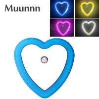 Muunnn AC110V-240V LED Night Light Lamp Bulbs Mini Heart Nightlight Smart Light Sensor EU US Plug Universal Room Home Corridor