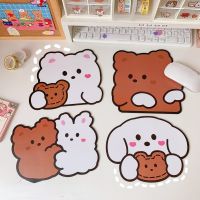 【High quality】แผ่นรองเมาส์คอมพิวเตอร์ Gaming MousePad Gamer PC แผ่นรองเม้าส์คีย์บอร์ด Kawaii หมีน่ารักสัตว์ยาง Mat