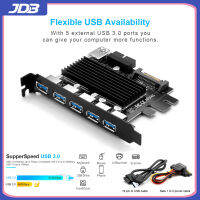 5ฮับพอร์ต USB 3.0อะแดปเตอร์ตัวควบคุมภายนอกเอ็กซ์เพรสการ์ดการ์ด PCI-E Expansion 19-ช่องเสียบสายไฟขาสายไฟ SATA 1-2สายไฟ