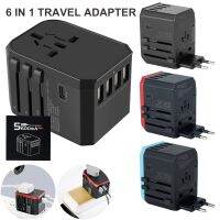 อะแดปเตอร์ปลั๊กหัวแปลงสากลที่มี USB 4 2.4A/1 2.4A ประเภท C Universal AC Socket Adaptor Traveling ออลอินวันทั่วโลก