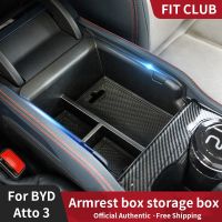 For BYD Atto 3 2022 2023 EV Flocking Storage Box Car Central Armost Storage Box Atto 3 plsu Interior Organizer Accessories