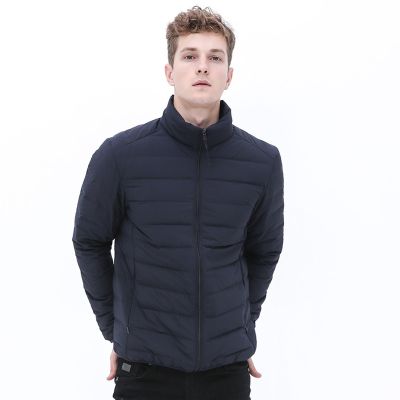 ZZOOI Man Stand-up Collar Puffer Jacket Soft Matt Waterproof Fabric Down Jackets Seamless Winter Autumn Warm Outerwear Coat Blazer