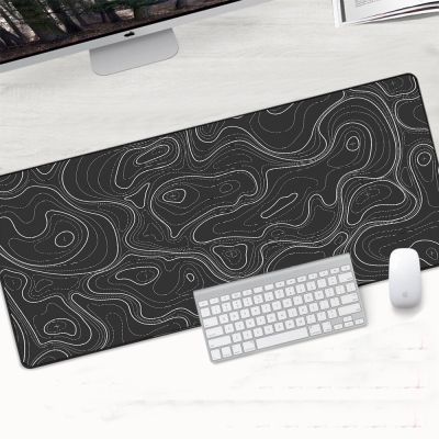 ۩﹉ Abstract Art Mouse Mat Computer Personalized Topographic Map Mousepad 900x400mm XL Gamer Extra Large Wave 800x300MM Keyboard Pad