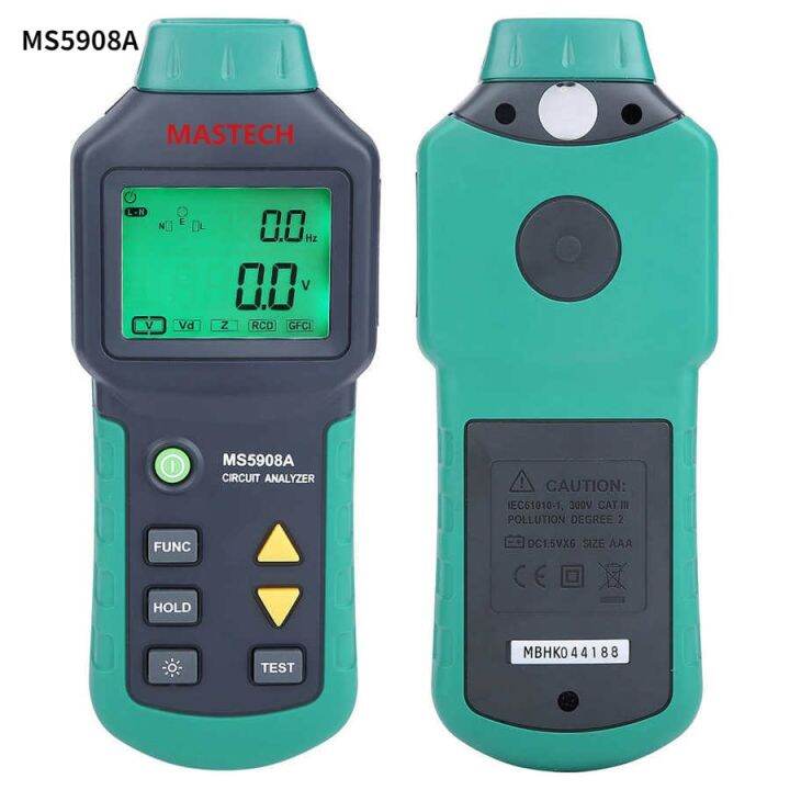 MASTECH MS5908 Circuit Breaker AC100-240V LCD Circuit Analyzer RCD ...