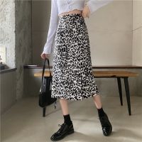 COD ✣✺ CUZ81VG V SHOP Zuoan Korean Fashion Zebra Print Midi Skirt Elastic High Waist Split Womens Midi Skirt Long Skirt