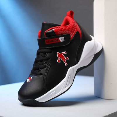 Teenagers Basketball Shoes Shock-Absorbant Boys Sports Shoes Non Slip Girls Training Sneakers Hook Loop Kids Basketball Boots