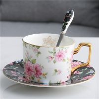 ชุดชากระดูกดอกไม้ชนบทชุดแก้วกาแฟกระเบื้องหม้อเซรามิกเหยือกนมถ้วยน้ำตาลกาน้ำชาอุปกรณ์ถ้วยชา