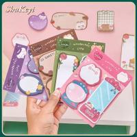 SHUKEYI 4PCS แบบพกพาได้ กระดาษโน๊ตบิล กระดาษสำหรับตกแต่ง รูปแบบที่หลากหลาย กระดาษโน้ตการ์ตูน ของขวัญสำหรับเด็ก ทนทานต่อการใช้งาน กระดาษโน้ตผสม