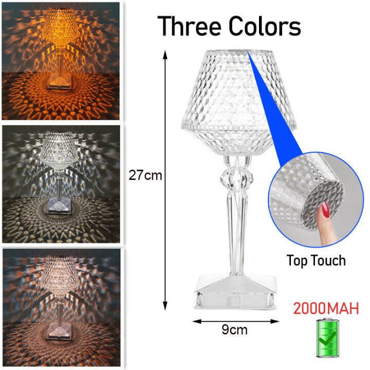 rgb-โคมไฟตั้งโต๊ะแบบชาร์จไฟได้บรรยากาศสร้างสรรค์โคมไฟบาร์ไร้สายแบบพกพาโคมไฟคริสตัลสำหรับร้านอาหารกาแฟงานแต่งงาน-deco
