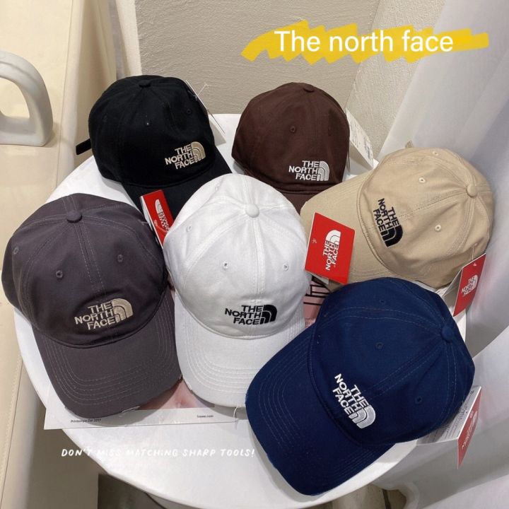 the-north-face-หมวกเบสบอลกันแดดปักลายสไตล์เกาหลีสําหรับผู้หญิง