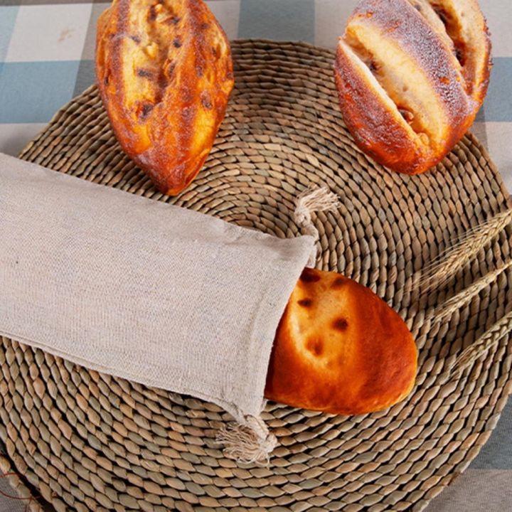 bread-storage-bag-reusable-baguette-drawstring-pouch-natural-linen-bagel-bun-storage-sack-portable-food-container