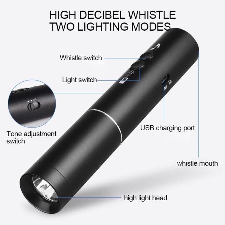 usb-electronic-whistle-sports-competition-referee-whistle-w-led-flashlight-lanyard-outdoor-training-survival-safety-whistle-survival-kits