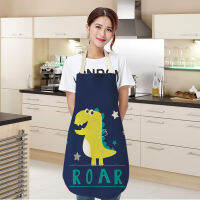 Dinosaur Print Linen Antifouling Kitchen Aprons for Woman Kids Cartoon Animal Waterproof Cooking Childrens Japanese Apron Dress