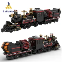 Buildmoc กลับไปยังอนาคตสถานีรถไฟรถไฟของเล่นไทม์แมชชีนผู้เชี่ยวชาญบล็อกตัวต่อเมืองอิฐภาพยนตร์หัวรถไฟของเล่นสำหรับเด็ก