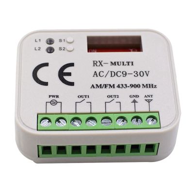 Garage Door Remote Control Receiver 2 Channel Controller Switch Receiver RX Multi Frequency 433-900MHz Receiver