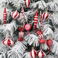 Christmas Candy Ornaments Red White Hanging Candy Cane Ornaments Christmas Tree Decoration DIY Christmas