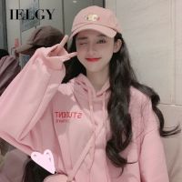 IELGY เสื้อสเวตเตอร์มีฮู้ดสำหรับผู้หญิง,เสื้อฮู้ดสไตล์ฮาราจูกุสไตล์เกาหลีแขนยาวเสื้อคลุมอินเทรนด์ใหม่สำหรับฤดูใบไม้ร่วง