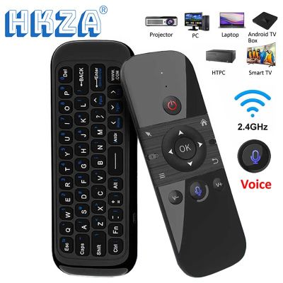 HKZA W1 PRO Fly Air Mouse Wireless Keyboard Mouse 2.4G Rechargeble Mini Remote Control for Laptop Smart Android TV Box PC