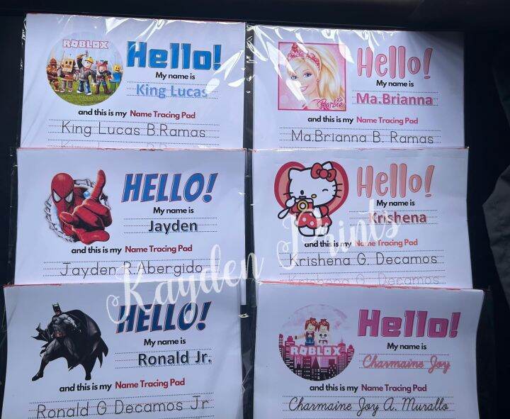 Personalized Tracing name pad with character design cover customized