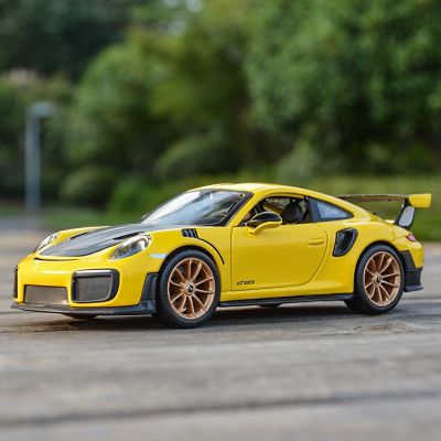 Maisto 1:24 2018 911 GT2 RS รถหล่อแบบคงที่โมเดลของเล่นงรถยนต์านอดิเรกของสะสม