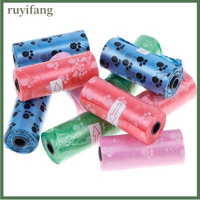 ruyifang 10X Rolls PET Dog Puppy Cat poo poop ขยะทิ้งถุงทำความสะอาด