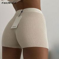 2022 Summer Sexy Solid Women Bodycon Shorts Slim Women’s Black White Knitting Mini Sports Short Pants Cycling Bike Yoga Pants