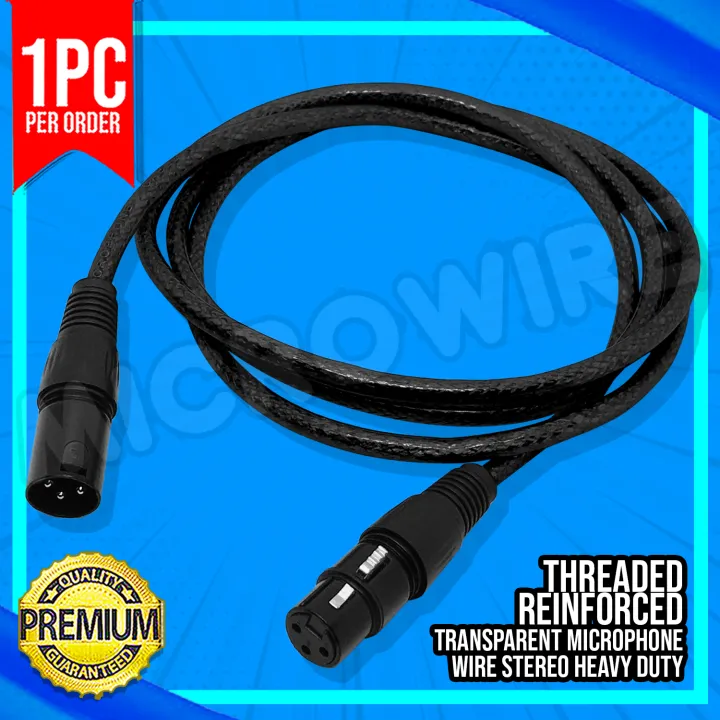 Premium 3Pin Male XLR to Female XLR Microphone Cable Plug for Audio