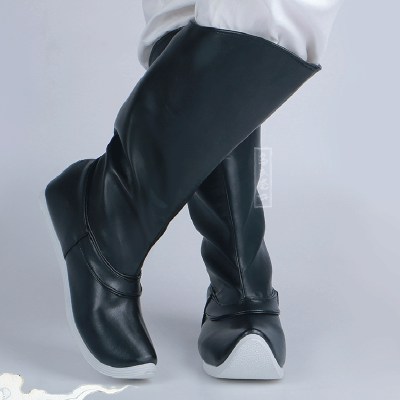 ขนาดใหญ่ Hanfu รองเท้าสำหรับผู้ชายและผู้หญิงจีนแบบดั้งเดิม Hanfu รองเท้าหนาด้านล่างส้นสูงสีขาวสีดำหนัง Hanfu สบู่รองเท้า...
