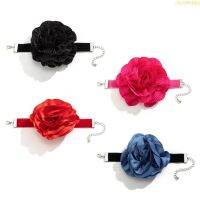 blg Unique Flower Wristband Bride Bridesmaid Satin Lace Flowers Camellia Flower Bracelet Hand-Decor Adjustable Jewelry 【JULY】