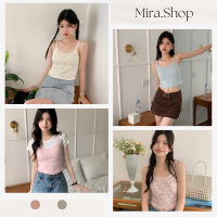 Mira_shop เสื้อสายเดี่ยวผ้านิ่มลายดอกไม้ น่ารัก สไตล์เกาหลี 2803#