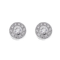 Jewelry Buffet Halo Bezel Solitaire Stud Earring