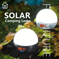 ⚡FT⚡Solar Camping Lamp USB Rechargeable Bulb LED Tent Light 3 Modes Portable Lanterns Emergency Strong Light For Outdoor Home Garden