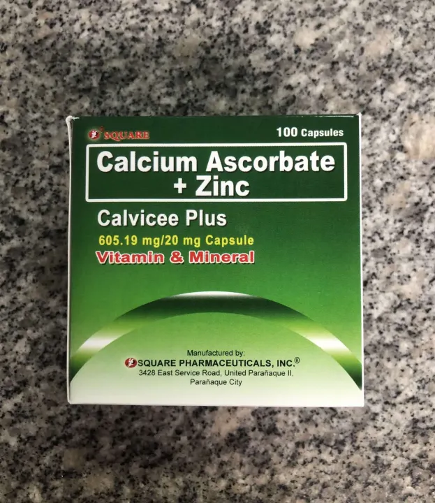 Calvicee Plus Calcium Ascorbate plus Zinc 605.19mg/20mg Capsule 100's