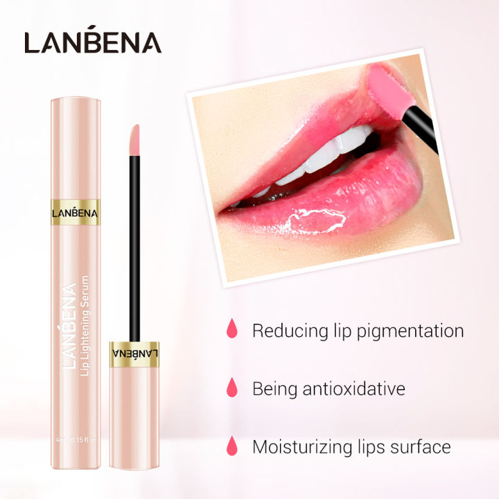 lanbena-ลิปเซรั่มบำรุงเพิ่มปากชมพู-สำหรับปากดำ-หมองคล้ำ-ช่วยให้ริมฝีปากเรียบเนียนชมพูยิ่งขึ้น-lip-lightening-serum