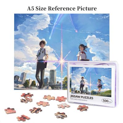 Your Name Mitsuha X Taki (2) Wooden Jigsaw Puzzle 500 Pieces Educational Toy Painting Art Decor Decompression toys 500pcs